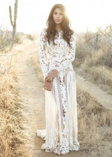 ชุดแต่งงานลูกไม้หนา boho