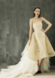 ชุดแต่งงาน midi openwork สีเบจ