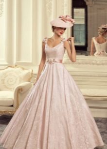 Wedding dress in the style of the 60s years