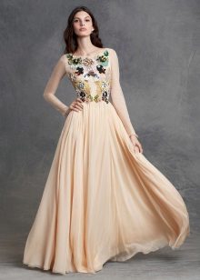 Evening beige dress by Dolce and Gabbana