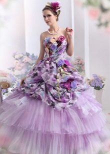 ชุดแต่งงานสีม่วงมีลวดลาย