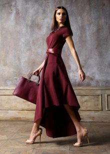 Murang damit ng gabi na may asymmetrical hem