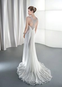 Straight wedding dress with train
