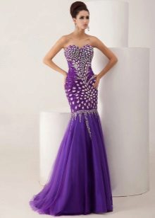 Evening dress mermaid purple