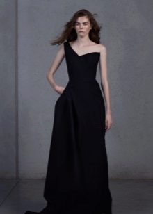 Evening dress with a corset on one shoulder