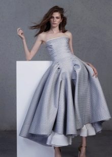 Evening dress gray with a corset