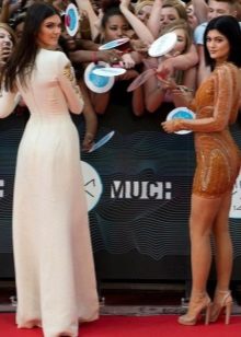 Evening dress Kendal Jenner with cuts view from the back