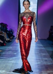 ชุดราตรีตรงจากชุด Privee 2014 สีแดง