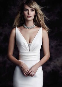 Wedding dress decorated with rhinestones