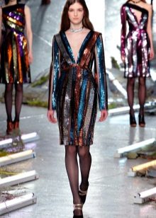 Evening dress sequin embroidered short