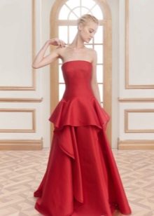 Red silk dress from the Basque evening