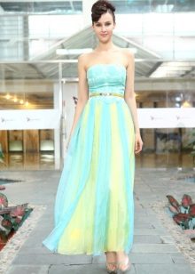 Yellow turquoise dress