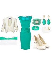 White turquoise dress accessories