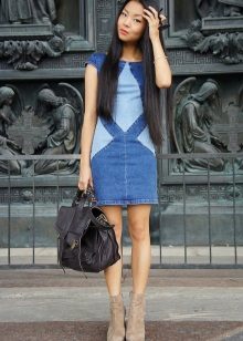 Váy denim hai tông màu