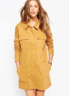 Váy denim mù tạt