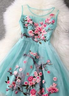 Blue dress with floral print