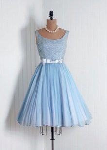 Evening short blue dress