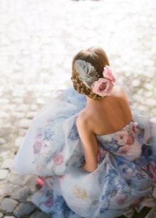 Blue dress with floral print