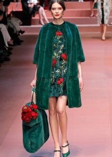 Coat under the evening dress