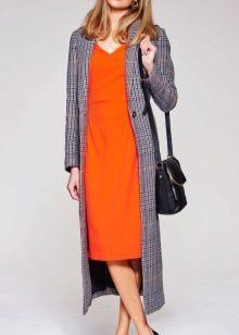 Orange dress with gray