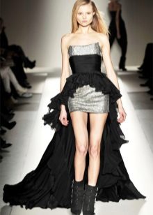 Đầm glam rock ngắn phía trước lưng dài