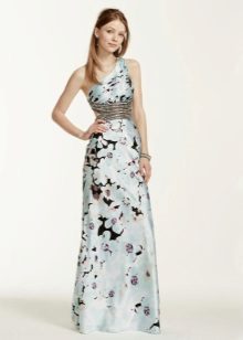 Isang balikat na floral dress