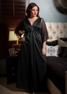 Silk dress para sa buong may manggas
