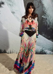 Summer colored silk dress sa sahig