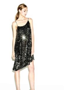 Silk dress na may sequins