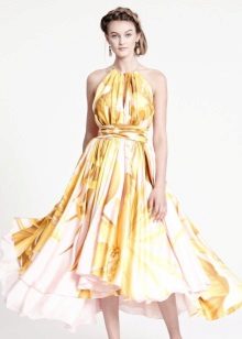 Dress with American armhole a-silhouette