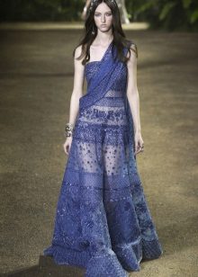 Flared blue dress