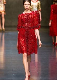 Red lace dress