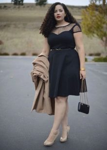 Black office dress-trapeze for full