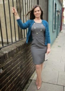 Gray dress with a simple cut