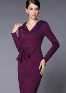 Basque dress with long sleeves