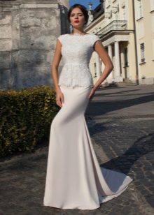 Wedding dress with lace top and Pansy