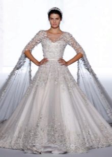 Fashionable wedding dress with a corset