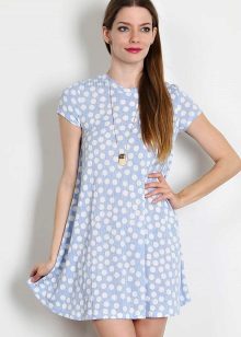 Summer dress-a-line สีขาวพร้อมลายจุด
