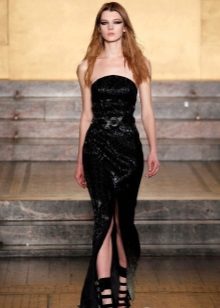 Váy da hở vai xuống sàn