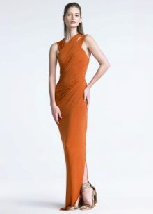 Jersey dress na may draping floor