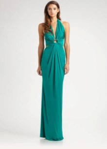 Turquoise jersey dress