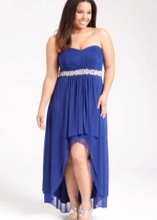 Jersey dress para sa buong high-low