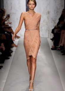 Jersey dress beige sa drapery