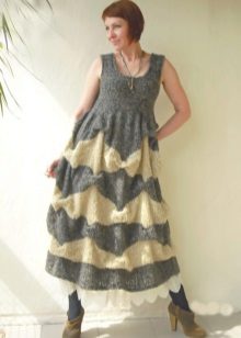 Long warm knitted dress, sundress