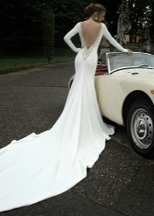 White dress with open back