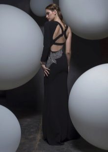 Dress with an open back evening on the straps