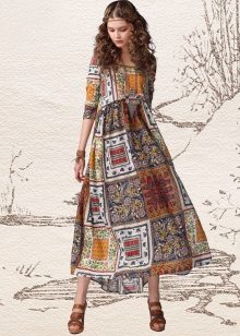Ăn mặc theo phong cách của hình bóng ethno-boho