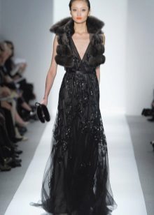 Fur to black dress