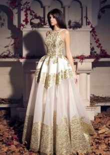 váy organza trắng và vàng