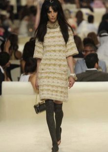 Jewelery by beige knit dress